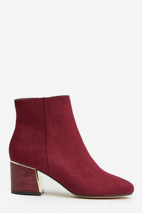 Dorothy Perkins Wide Fit Burgundy Amber Ankle Boots 2