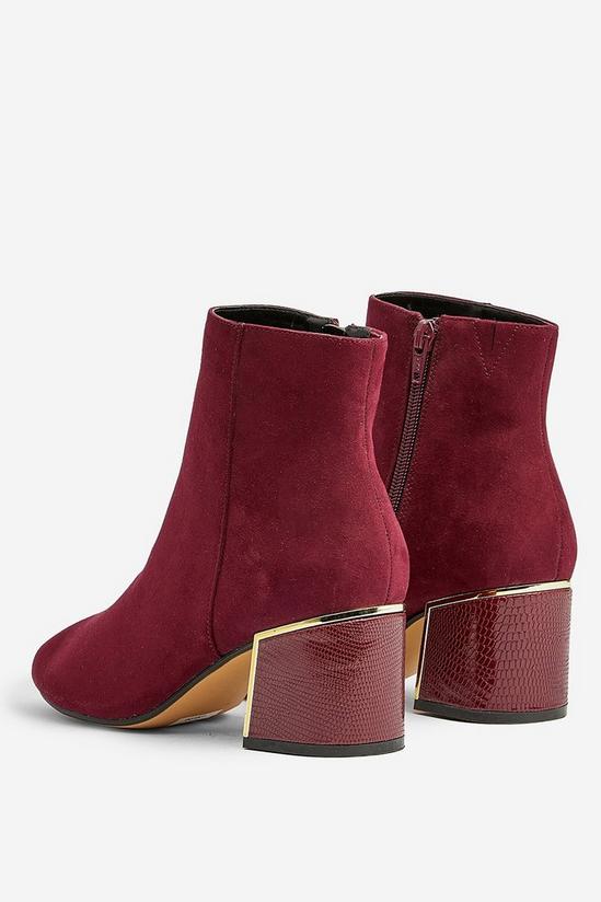 Dorothy Perkins Wide Fit Burgundy Amber Ankle Boots 3