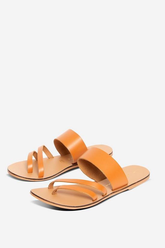 Dorothy Perkins Leather Tan Joss Aysmmetrical Sandals 1