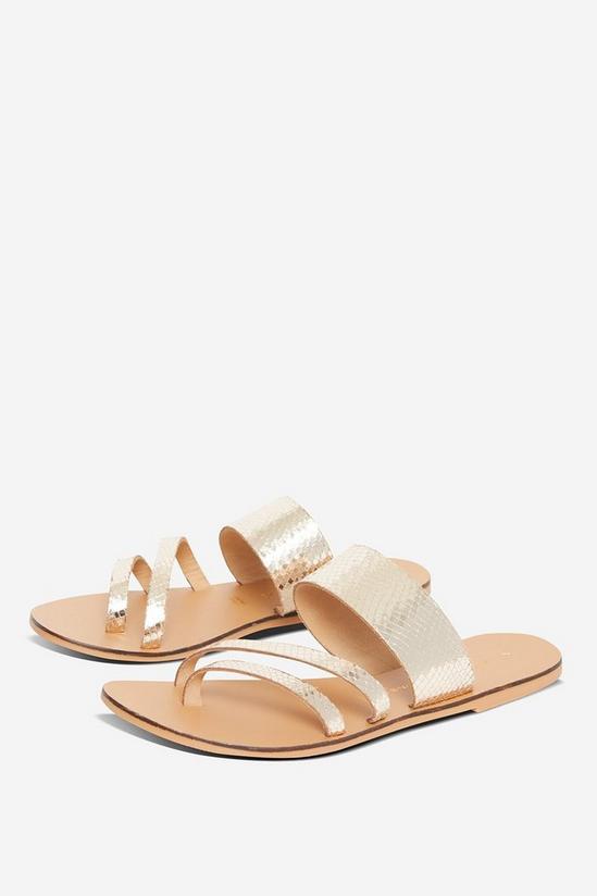 Dorothy Perkins Gold Joss Leather Sandals 1