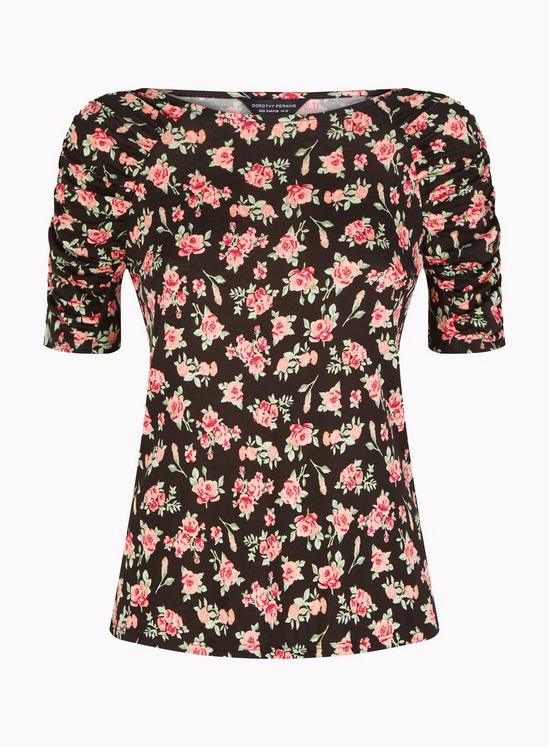 Dorothy Perkins Ditsy Ruched Sleeve Top 2