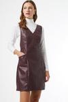 Dorothy Perkins Berry Faux Leather Pinny Dress thumbnail 3