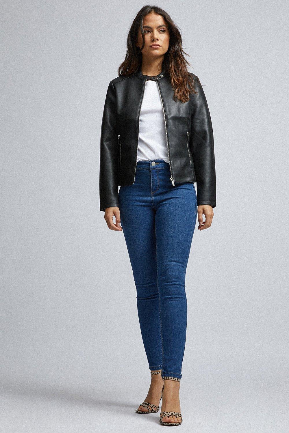 Dorothy perkins clearance petite leather jacket