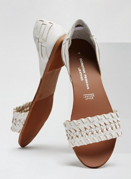 Dorothy Perkins White Leather Jingly Sandals 3