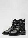 Dorothy Perkins Black Opala Leather Studded Biker Boots thumbnail 1
