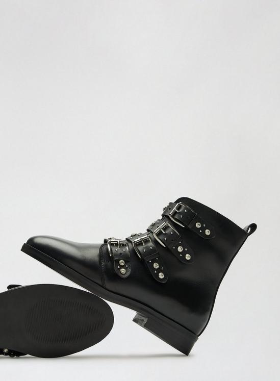 Dorothy Perkins Black Opala Leather Studded Biker Boots 4