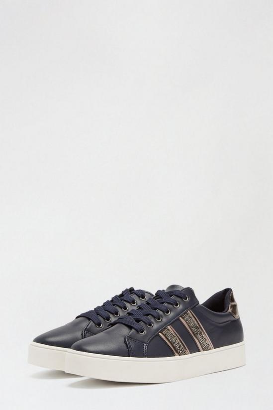 Dorothy Perkins Navy Impact Side Stripe Trainers 2