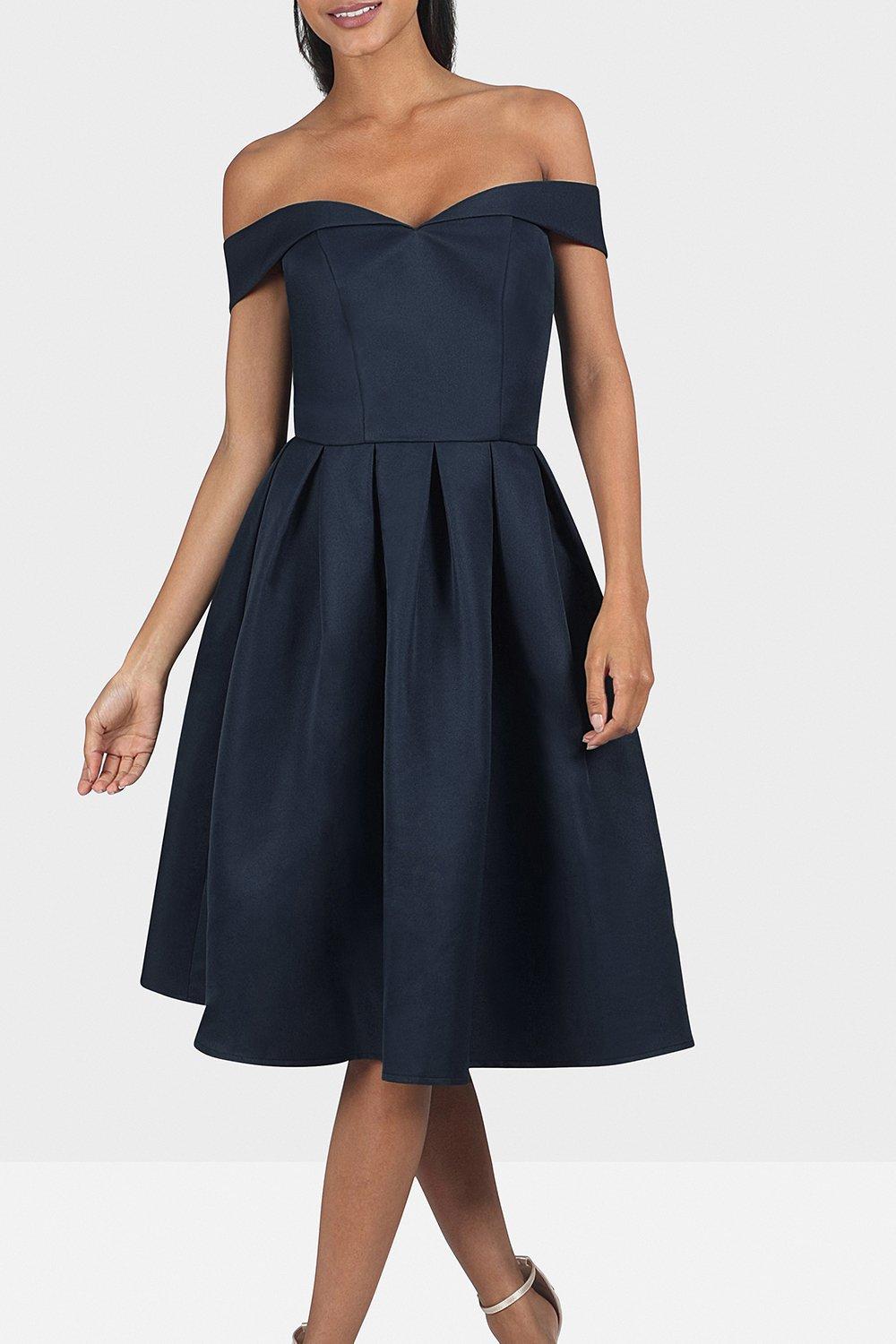 Chi chi clearance navy bardot dress