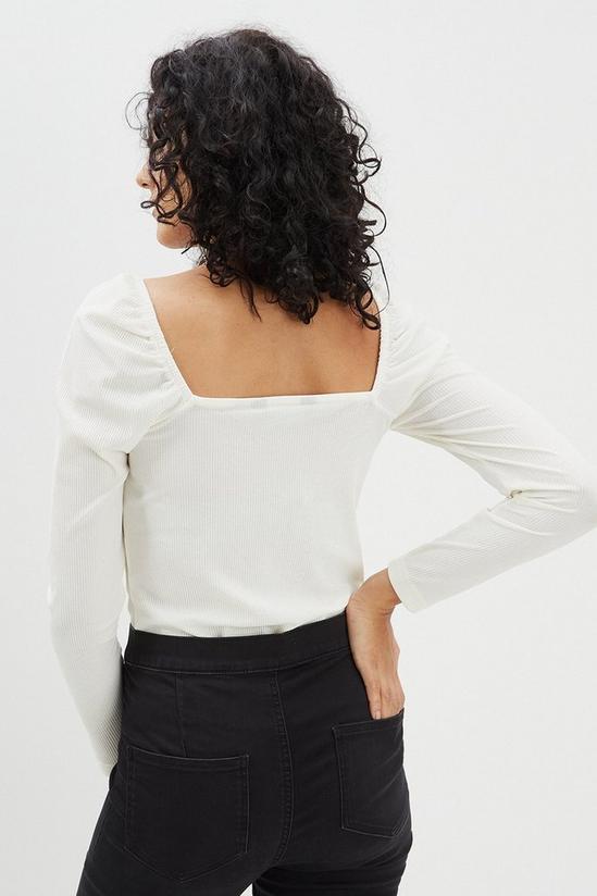 Dorothy Perkins White Square Neck Ribbed Top 3
