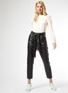 Dorothy Perkins Black Faux Leather Belted Trousers thumbnail 1