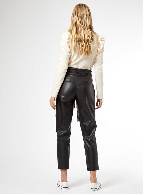 Dorothy Perkins Black Faux Leather Belted Trousers 2