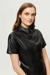 Dorothy Perkins Black Faux Leather Shirt Dress thumbnail 4