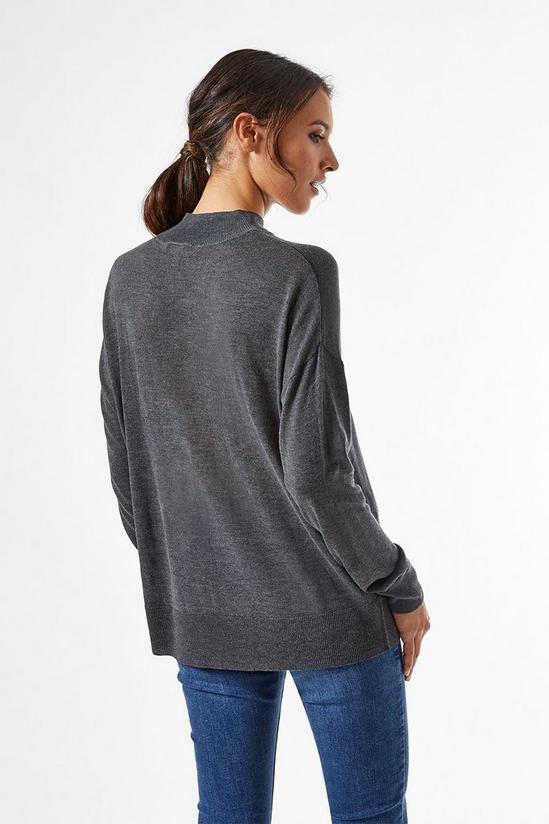 Dorothy Perkins Charcoal Grey High Neck Knitted Jumper 4