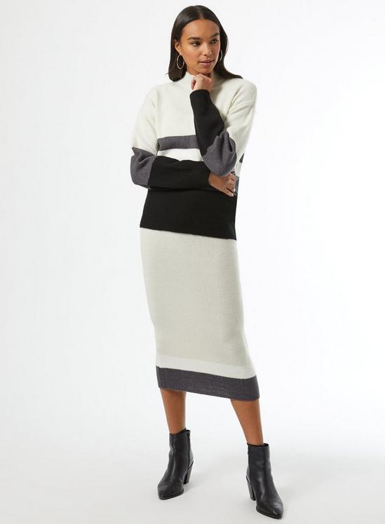 Dorothy Perkins Grey Colour Block Knitted Skirt 1