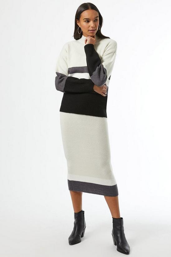 Dorothy Perkins Grey Colour Block Knitted Skirt 4