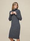 Dorothy Perkins Charcoal Roll Neck Knitted Dress thumbnail 1