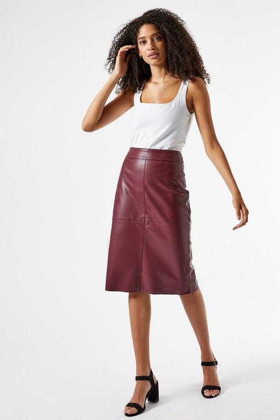 Dorothy Perkins Berry Faux Leather Midi Skirt 1