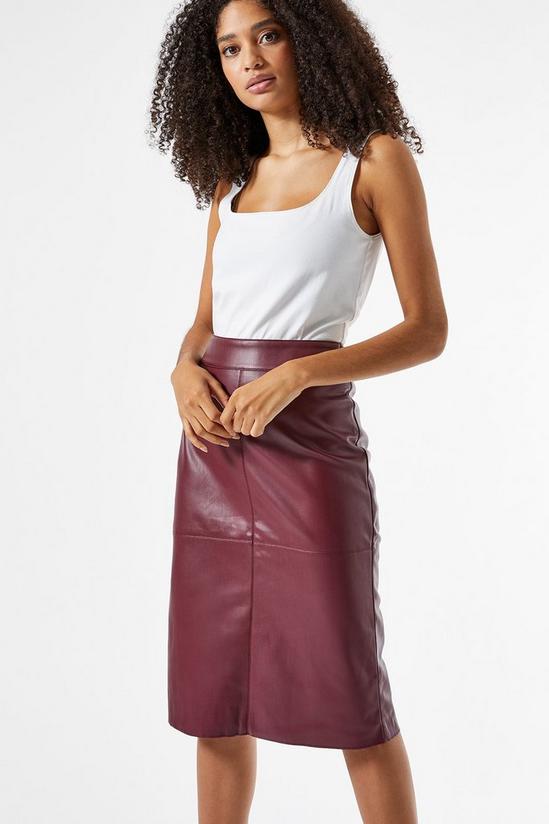 Dorothy Perkins Berry Faux Leather Midi Skirt 2
