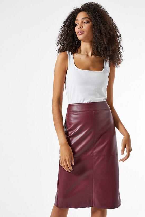 Dorothy Perkins Berry Faux Leather Midi Skirt 4