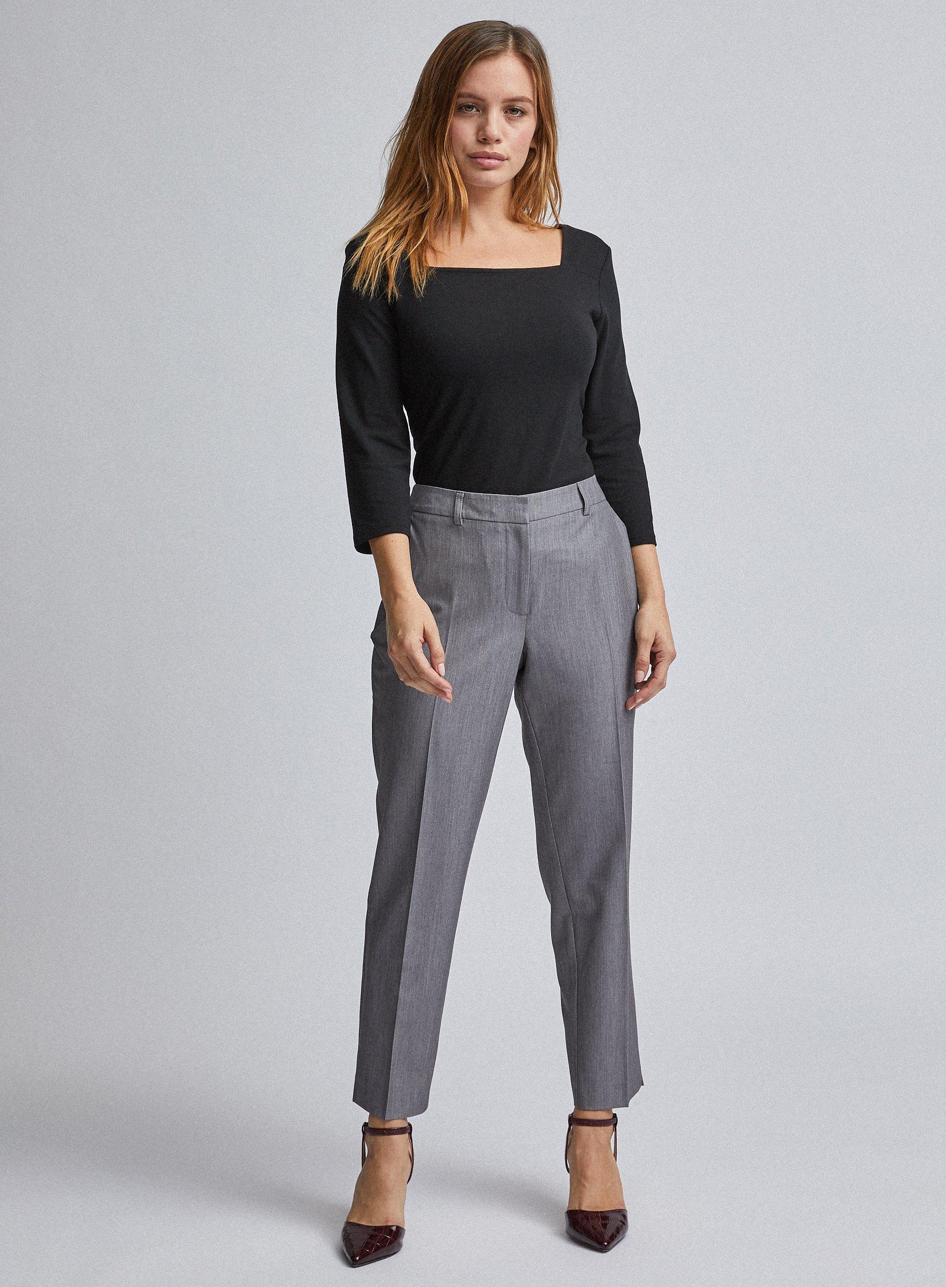 Trousers | Petites Dark Grey Ankle Grazer Trousers | Dorothy Perkins