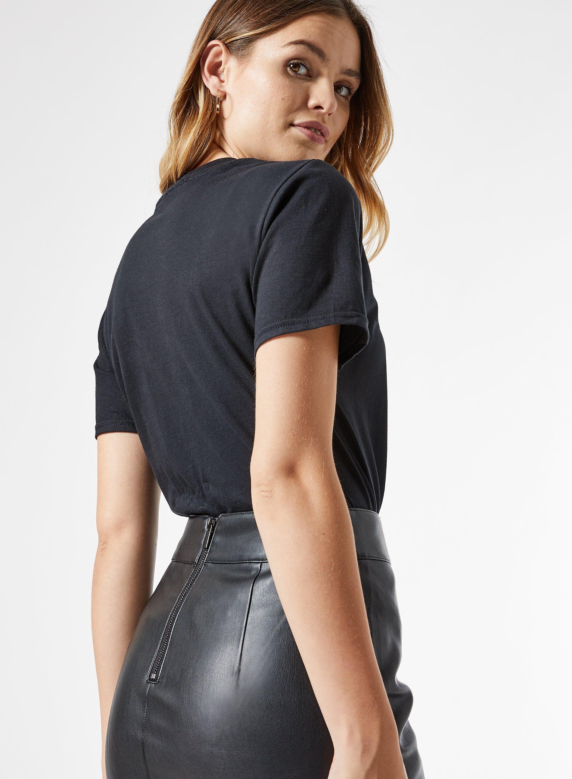 Black leather 2025 skirt dorothy perkins