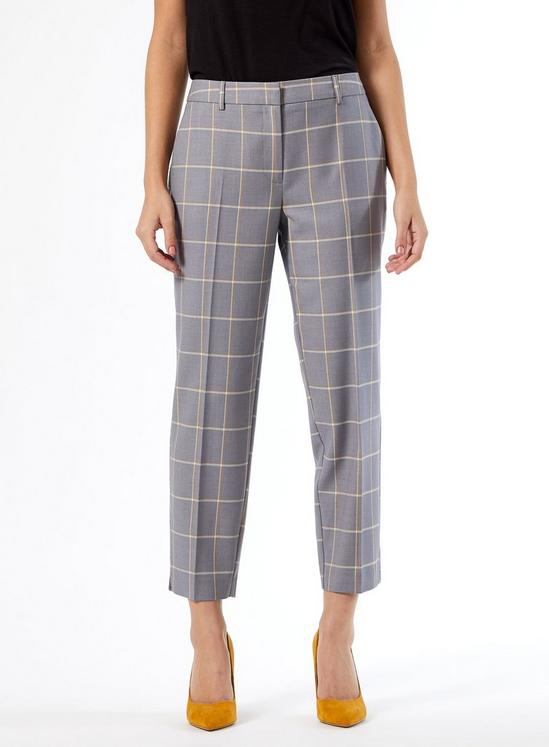 Dorothy Perkins Petite Grey Checked Ankle Grazer Trousers 4
