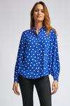 Dorothy Perkins Cobalt Balloon Sleeve Spot Print Shirt thumbnail 2