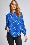 Dorothy Perkins Cobalt Balloon Sleeve Spot Print Shirt thumbnail 3