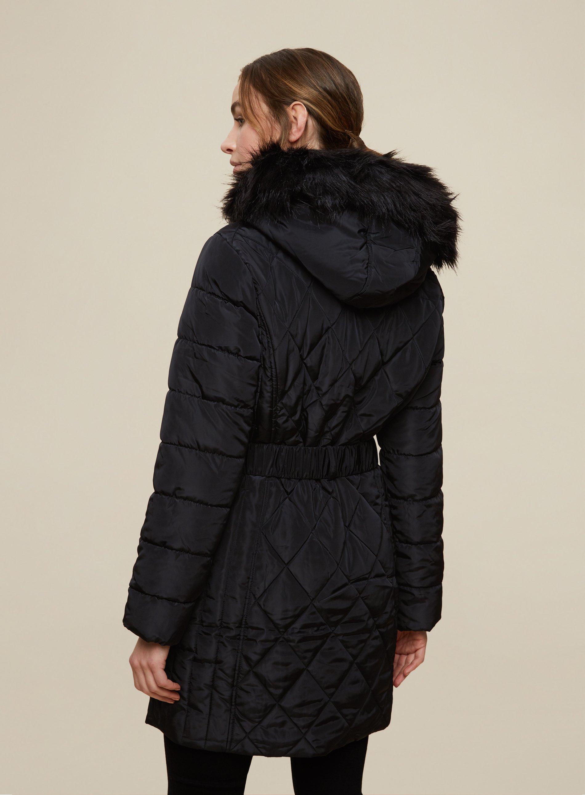 Dorothy perkins black 2025 luxe belted padded coat