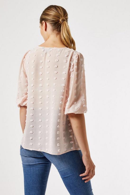 Dorothy Perkins Blush Tie Front Spot Sleeve Top 4