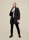 Dorothy Perkins Petites Black Long Luxe Quilted Coat thumbnail 3
