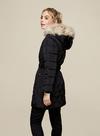 Dorothy Perkins Petites Black Long Luxe Quilted Coat thumbnail 4