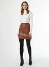 Dorothy Perkins Tan faux leather pocket mini skirt thumbnail 1