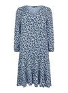 Dorothy Perkins Curve Blue Floral Long Sleeve Midi Dress thumbnail 2