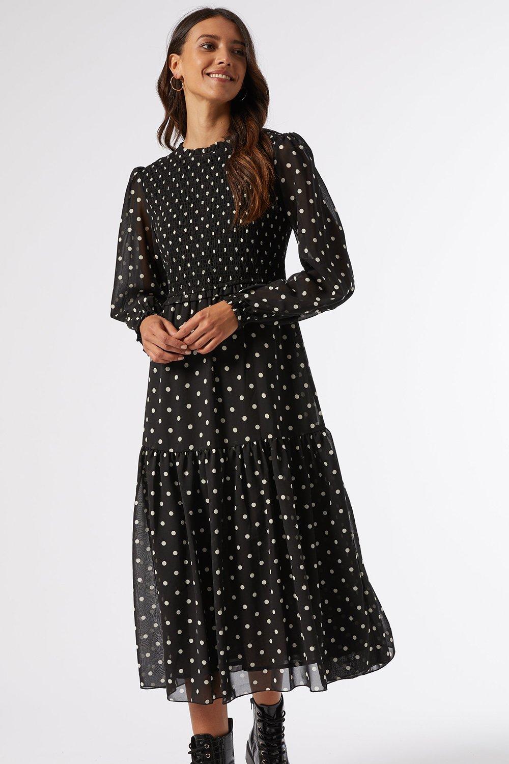 Dorothy perkins black polka dot outlet dress