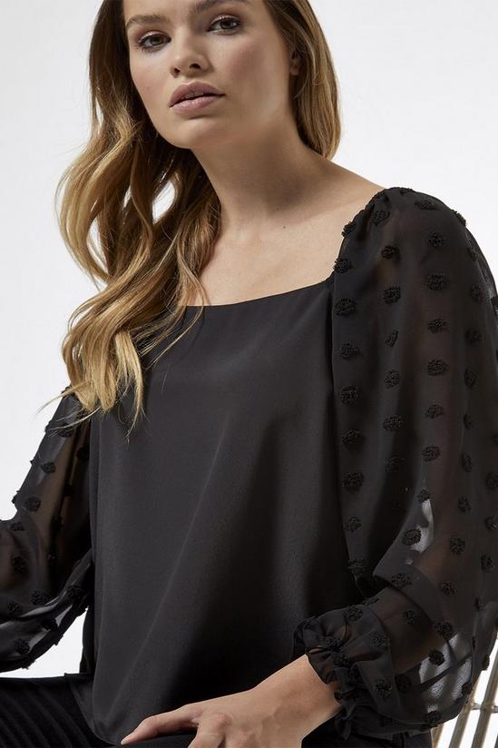 Dorothy Perkins Black Spotted Organza Blouse 3