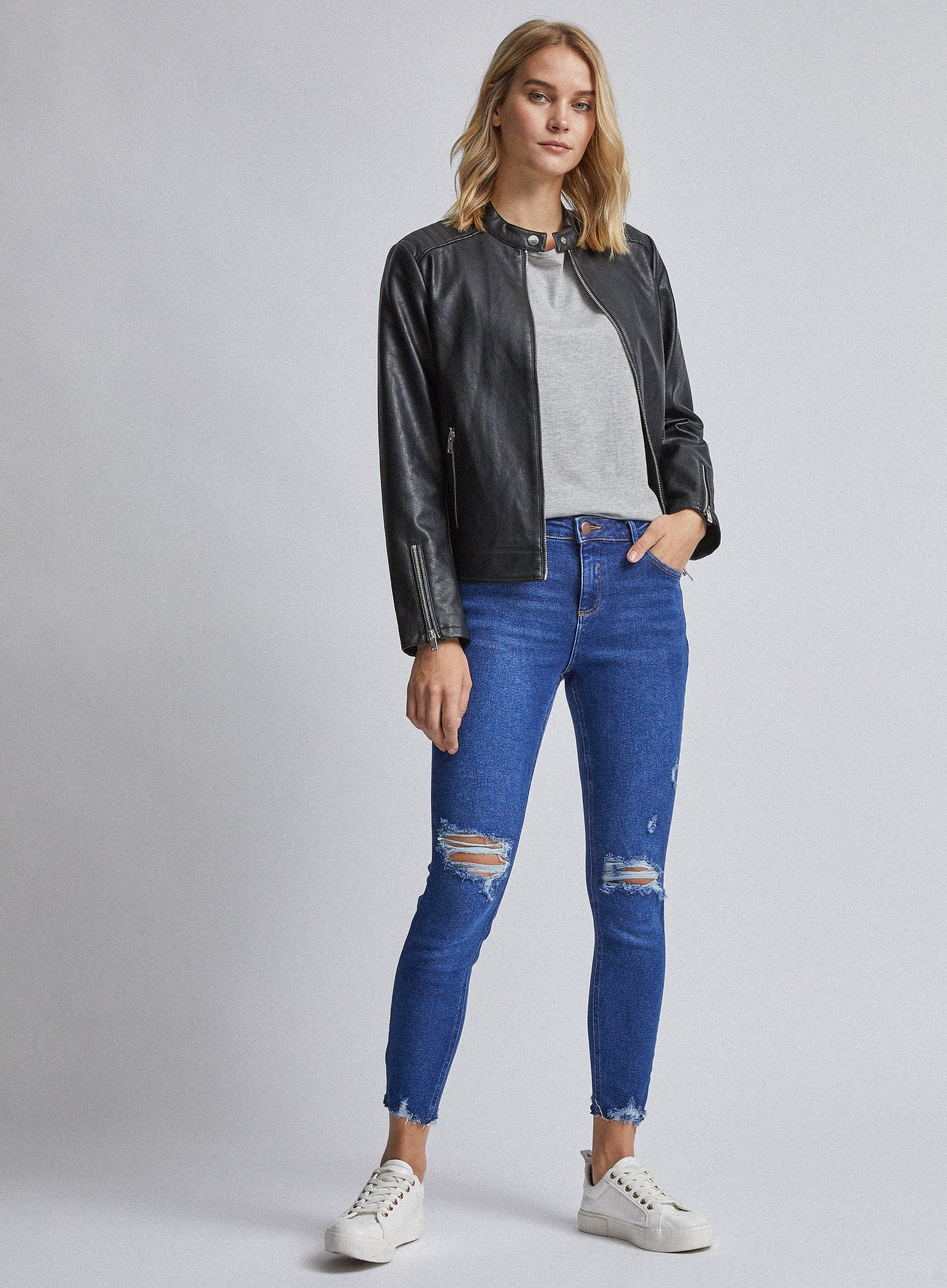 Dorothy perkins hotsell collarless biker jacket