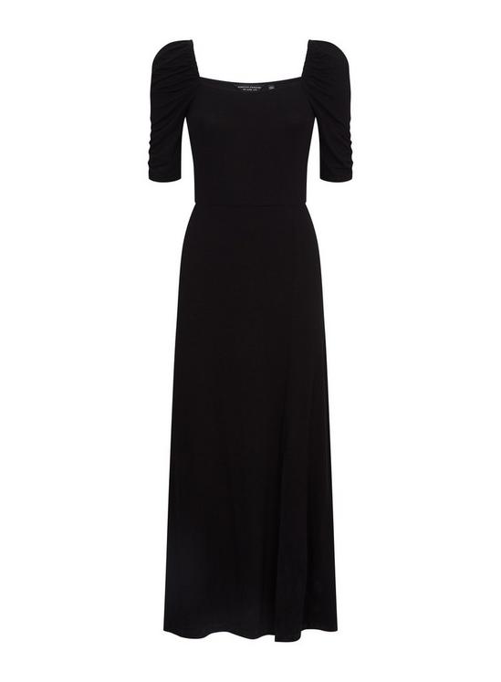 Dorothy Perkins Black Ruched Sleeve Midi Dress 2