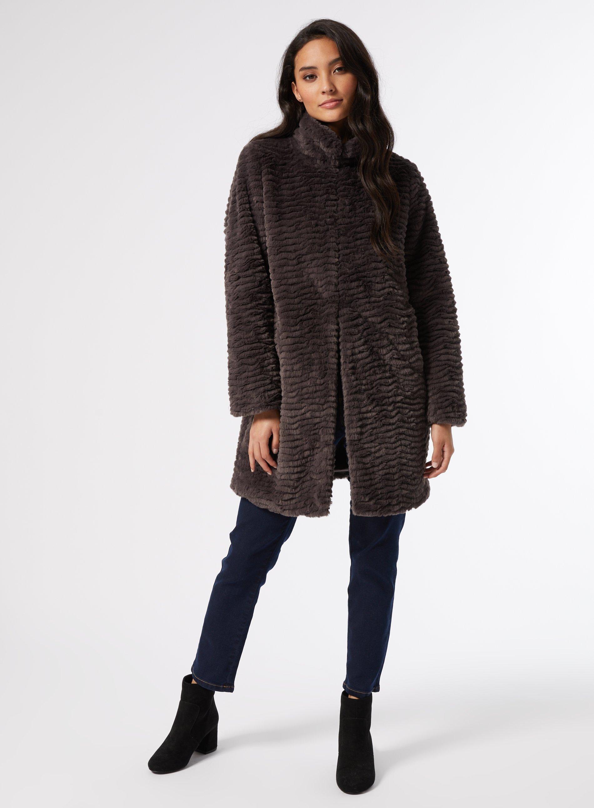 Grey fur 2025 coat dorothy perkins