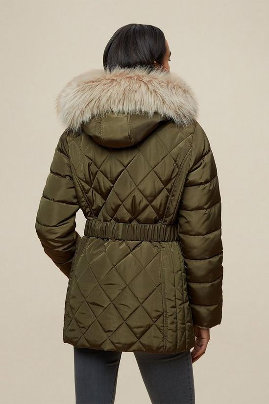 Dorothy Perkins Khaki Short Luxe Padded Coat 3