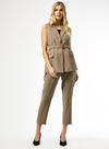 Dorothy Perkins Khaki Bamboo Belted Tailored Trousers thumbnail 1