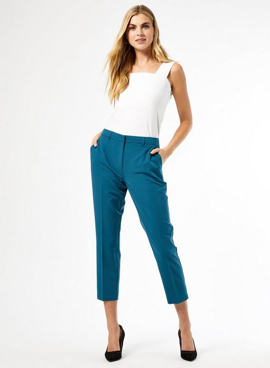 Dorothy Perkins Teal Ankle Grazer Trousers 1