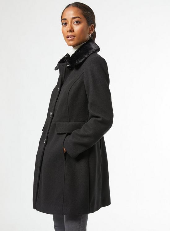 Dorothy Perkins Petite Black Dolly Coat 2