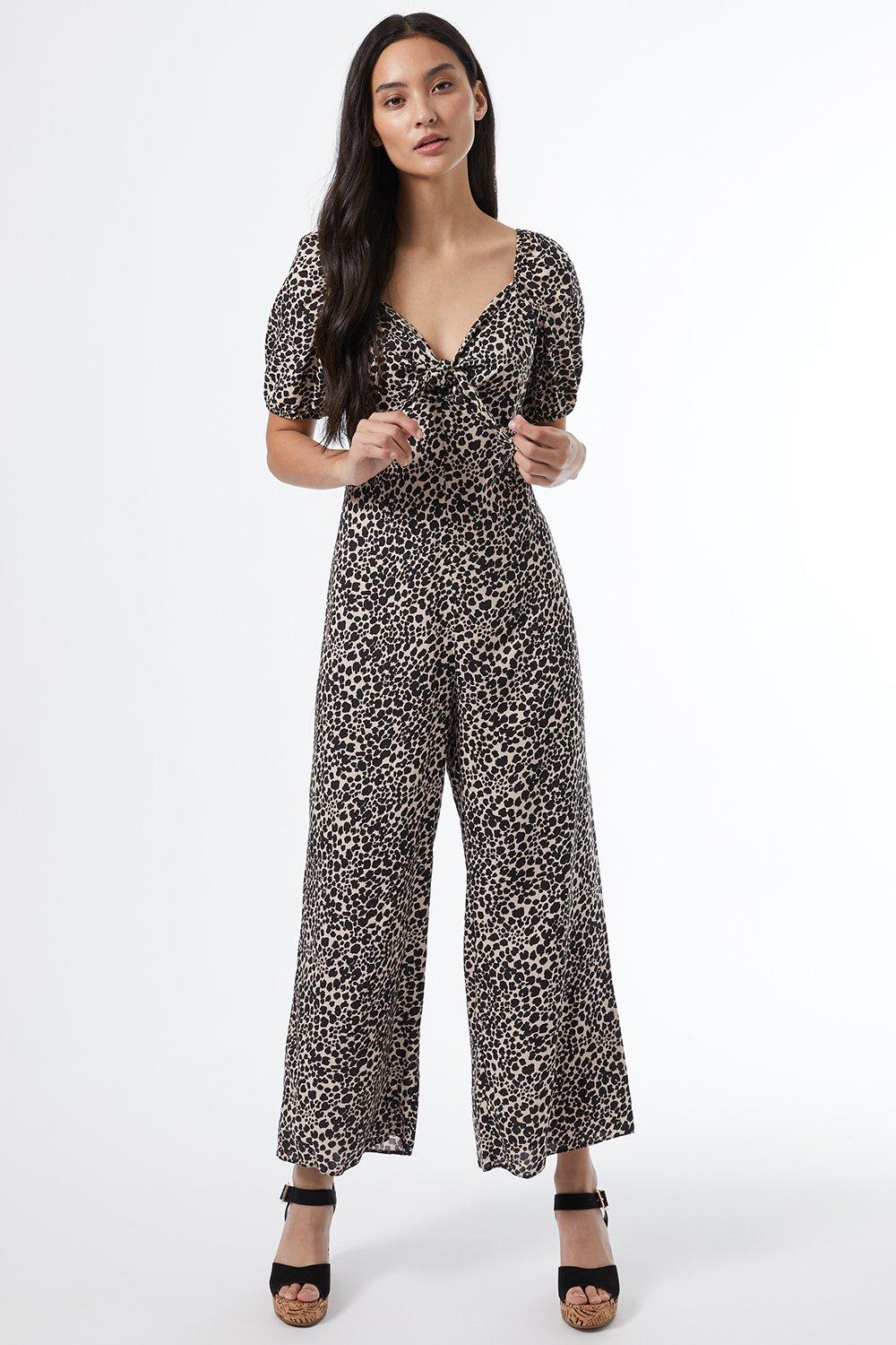 Dorothy perkins green store animal print jumpsuit