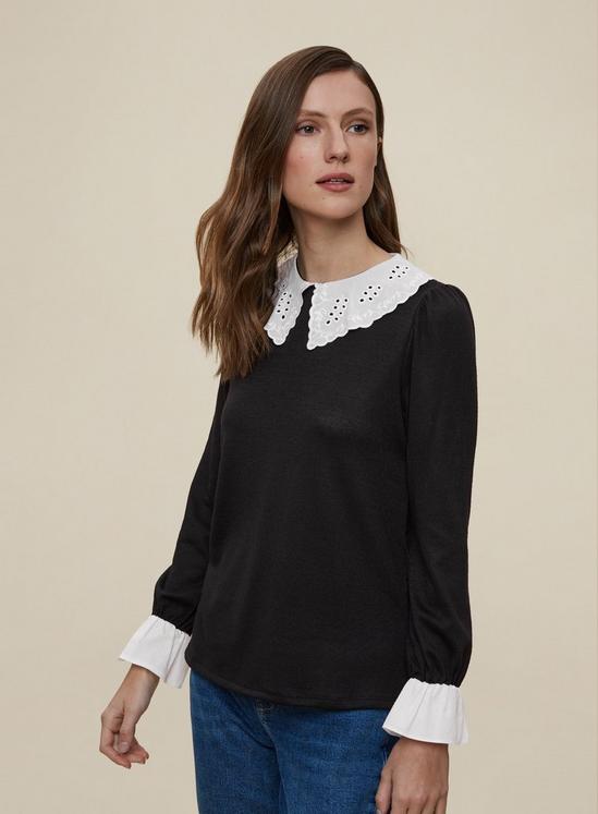 Dorothy Perkins Black Top With Collar 1