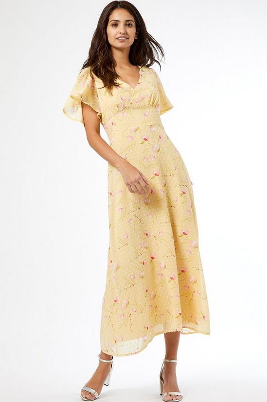 Dorothy Perkins Yellow Ditsy Print Dobby Midi Dress 2