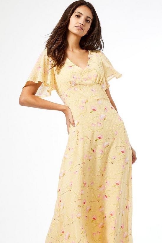 Dorothy Perkins Yellow Ditsy Print Dobby Midi Dress 3