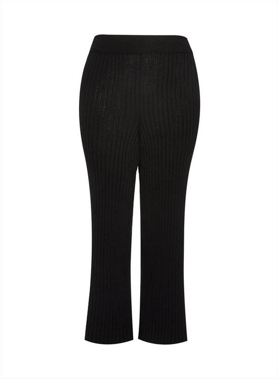 Dorothy Perkins Curve Black knitted wide leg trouser 4