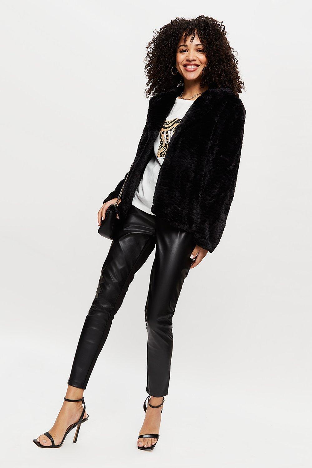 Dorothy perkins sale black fur jacket