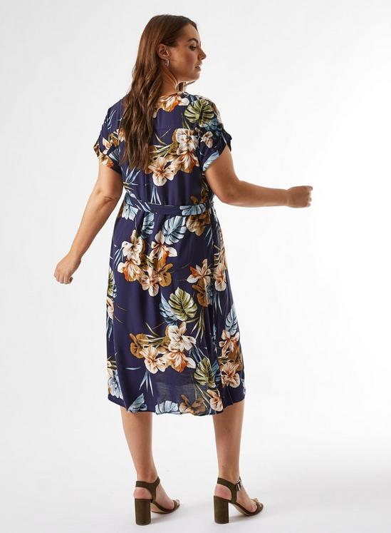 Dorothy Perkins Curve Navy Floral Print Dress 2